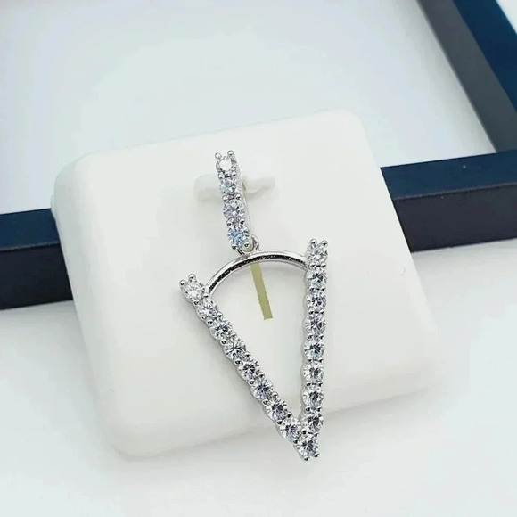 "925 Sterling Silver Cubic Zirconia Initial Pendant, UU1P6A6188 - Picture 3 of 9